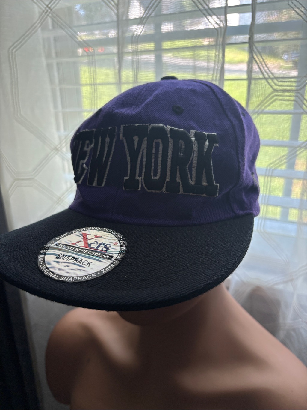 New York Purple  Black Snapback Hat